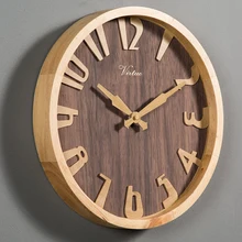 Horloge Мураль большие настенные часы duvar saati часы салон простой тишина круговое Искусство Мода Настоящее Дерево нордическая индивидуальность