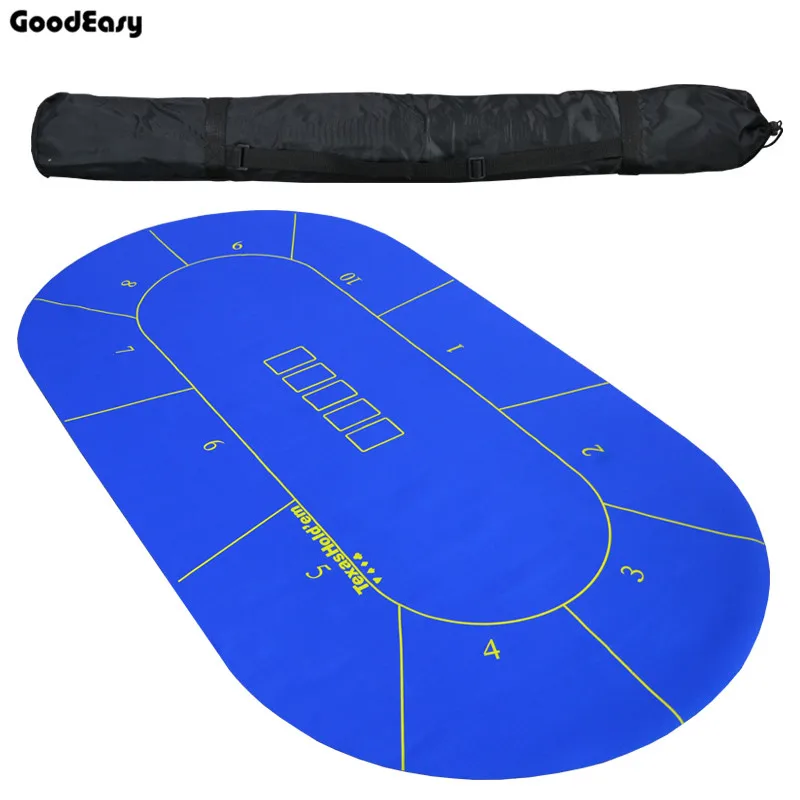 10 Players Rotary Poker Set Rubber Square Blue Texas Hold'em Poker