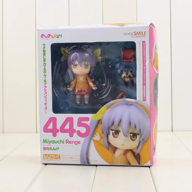 

9cm Anime Non Non Biyori Nendoroid 445 # Renge Miyauchi PVC Action Figure Model Doll Changable Face Toys Birthday Gifts With box