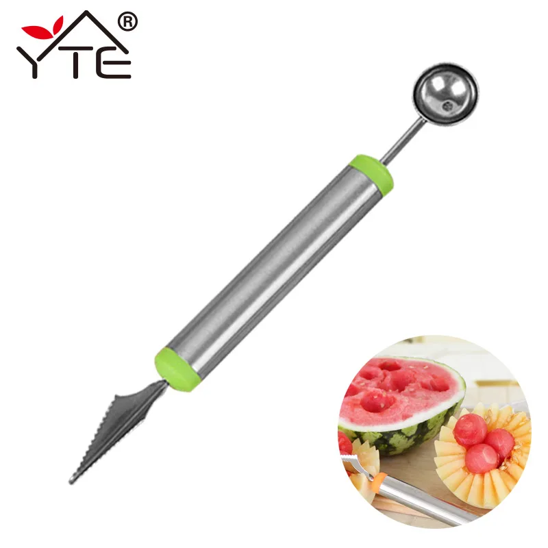 

YTE Fruit Digging Spoon Double Head DIY Assorted Cold Dishes Tool Melon Fruit Carving Knife Cutter Gadgets