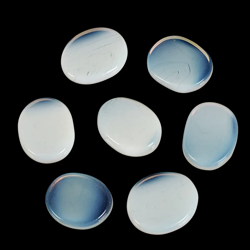 

7 pieces/ Natural Crystal Moonstone Massage Stone 28x24x7 mm Palm Stones Opal Crystal Reiki Quartz Healing Chakra