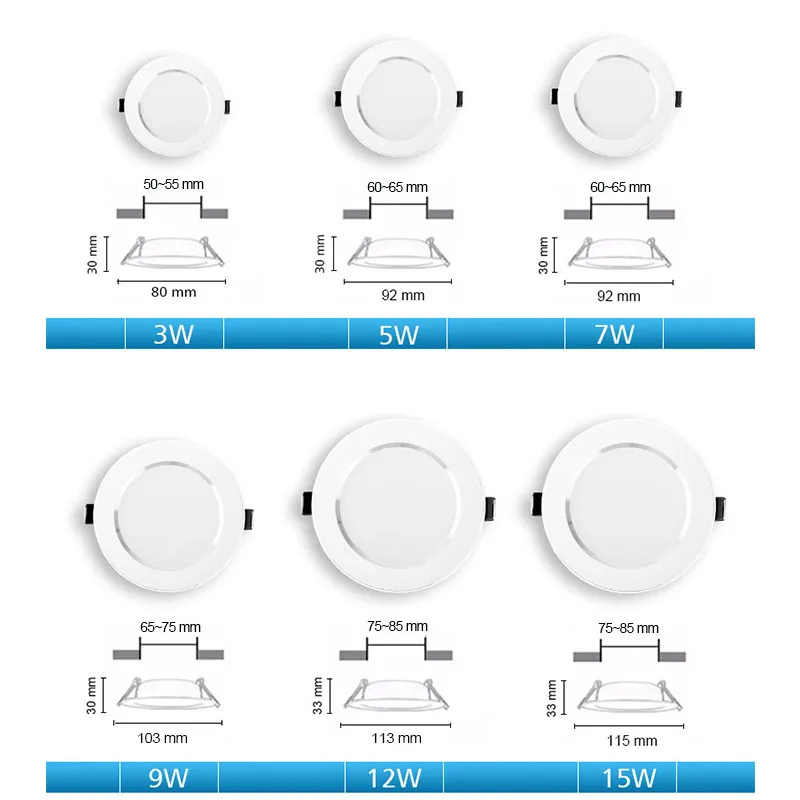 4 шт./лот 5 W 7 W 9 W светодиодный Spotlight 220 V 230 V 240 V потайной шкаф настенный светильник вниз потолочный светильник светодиодный лампы