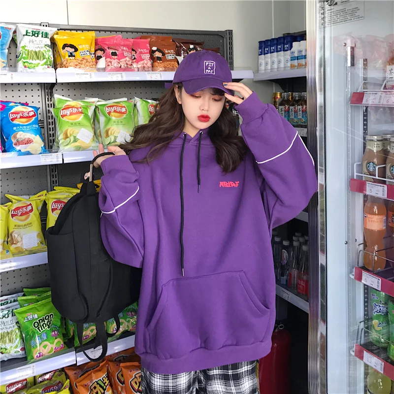 Для женщин Кофты японский Harajuku Ulzzang повседневное свободные панк Bf печати