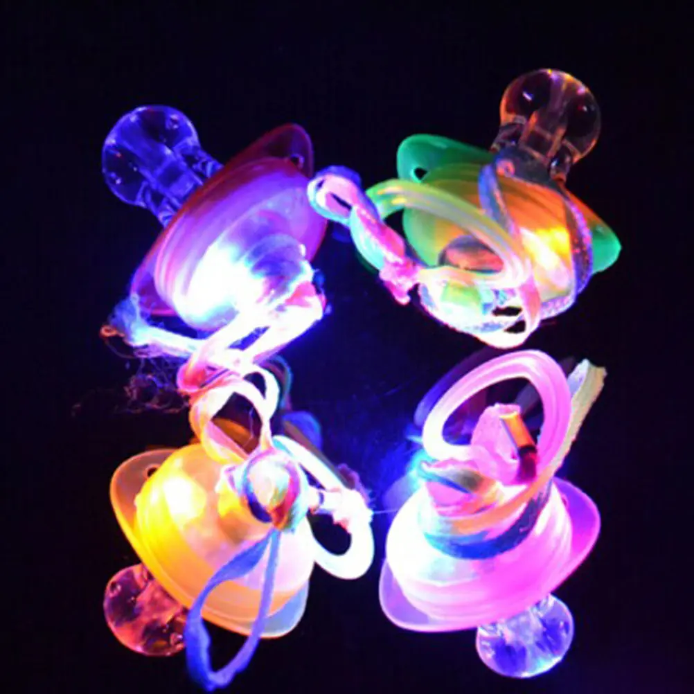 

LED Flashing Baby Pacifier Toddler Whistle Flash Glow Sticks Party Supplies Toy Pacifier Fun Props