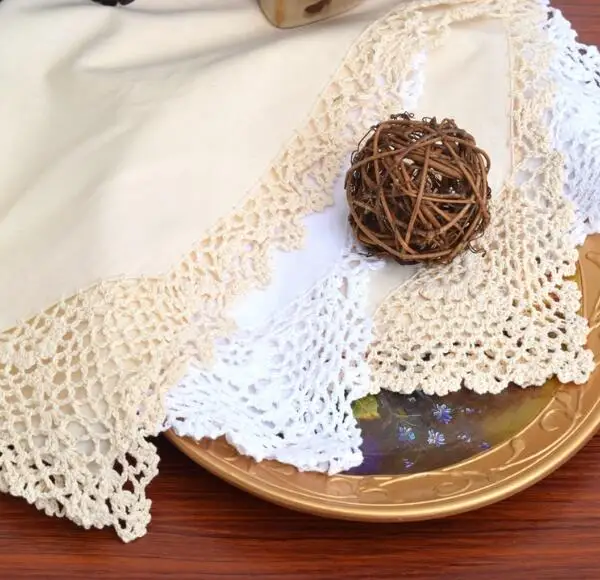 الحديث الدانتيل تحديد مكان حصيرة القماش طاولة القهوة القطن الكروشيه المفرش سادة كوب الشاي القدح الشراب الزفاف عيد مطبخ