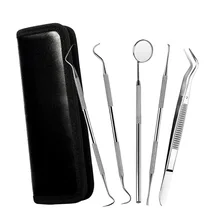 5pcs / 6pcs Set Dental Tool Sets Mirror Stainless Steel Clean Mouth Probe Tooth Care Kit Instrument Tweezer Hoe Sickle Scaler medical tooth instrument material multifunction plier dental forcep set adult children mouth care animal tooth remove extraction