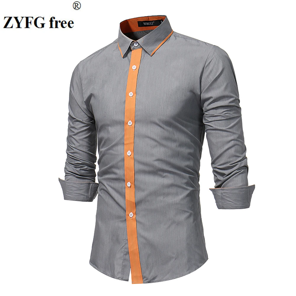 

ZYFG free men shirt long sleeve turn-down collar shirts plus size gentleman casual style tops male clothing