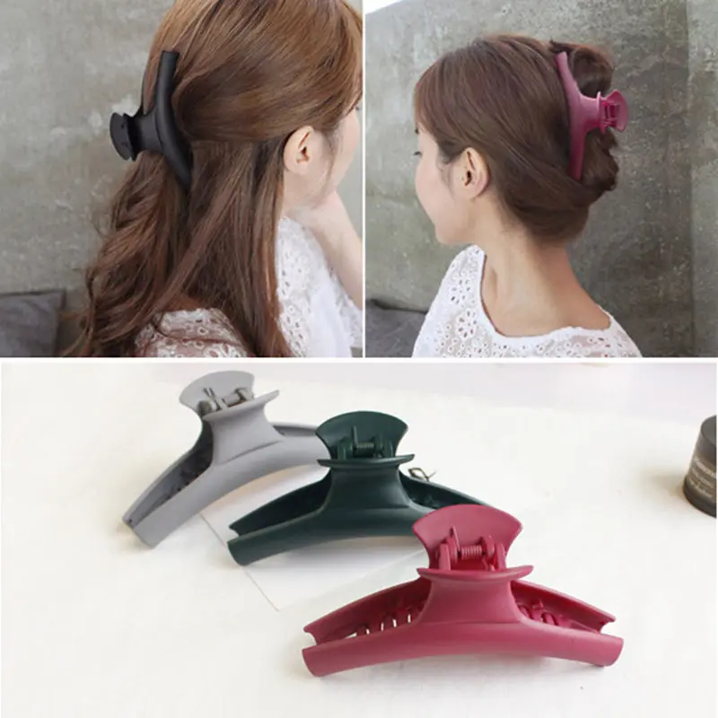 

2017 New Fashion Simple Hair Clip Hair Claw Hair accessories for Women Hair Crab Clamp Big frosted acrylic clip Headwear