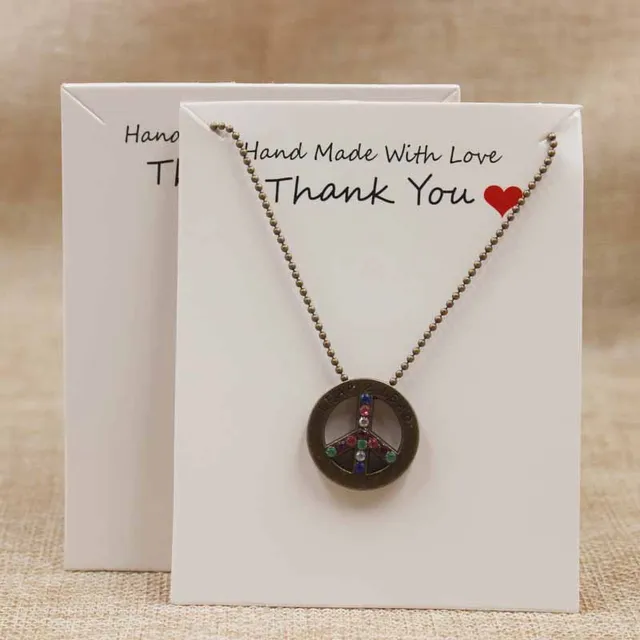 Wholesale jewelry package card White/kraft thank you jewelry packing
