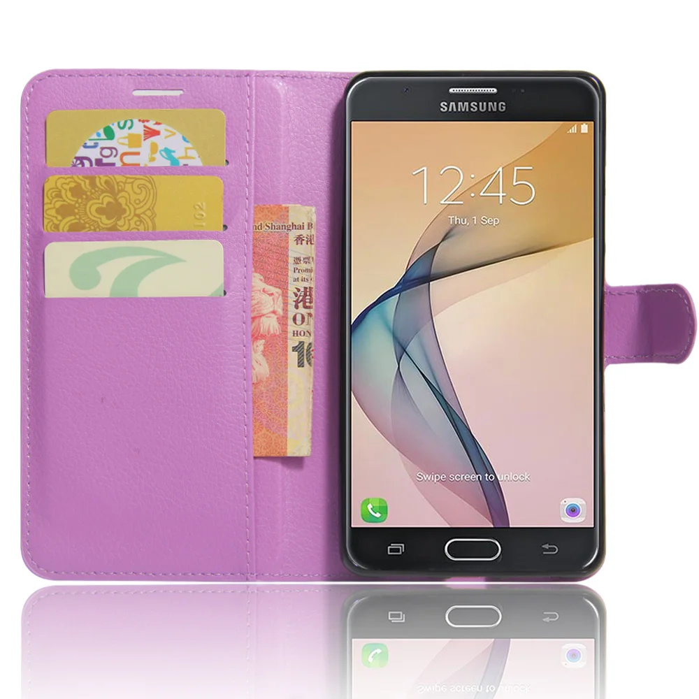 

Luxury Litchi Texture Leather Case for Samsung ON5 2016 G5700 Flip Cover Case Wallet Stand Style Phone Case for Samsung J5 Prime