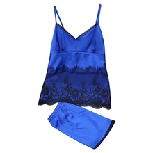 Для женщин пикантные атласные модный пэчворк кружево слинг пижамы комплект нижнего белья пикантные летние шифоновое платье комплект 40mi03