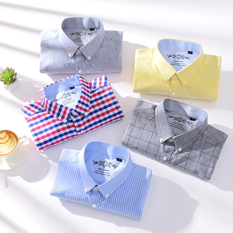

Aoliwen brand men Spring and Autumn New Jacket Top 60%Cotton Oxford Long Sleeve Button Men Shirt palid stripe casual shirts men