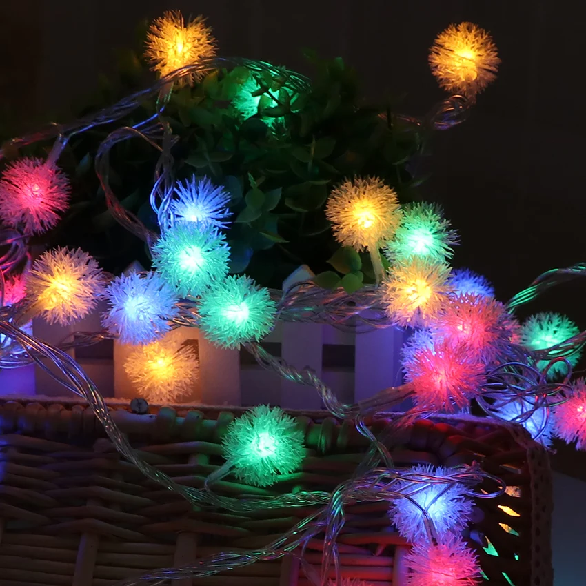 New 1 2m 10bulbs Portable Garland Lamp Cotton Ball Fairy Led New 1 2m 10bulbs Portable Garland Lamp Cotton Ball Fairy Led Christmas Lights Chain Holiday Decoration Lighting String Light In From