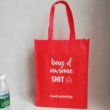 1000 шт./лот на заказ Красные складные сумки для продуктов Многоразовые Нетканые хозяйственные сумки с логотипом печатные рекламные