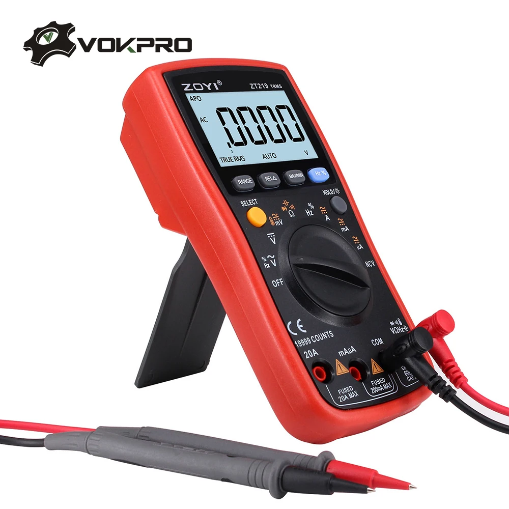 True RMS Digital Multimeter 19999 Counts Analog Bar Graph Voltage