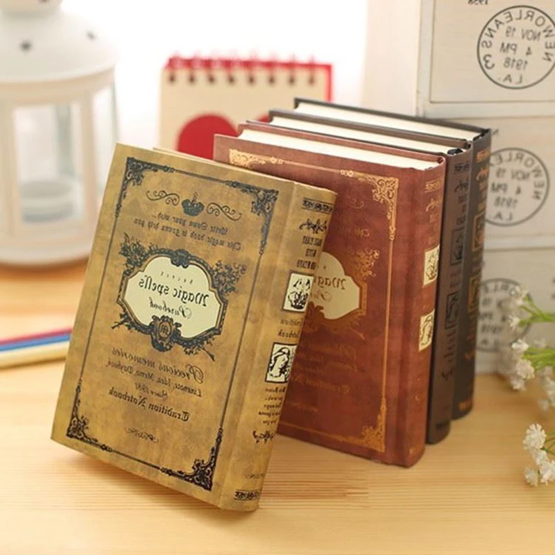 Mini Magic Spells Notebook Vintage Handcover Students Magic School Pocket Hardcover Thickening Diary Notebook Cool Gift For Kids