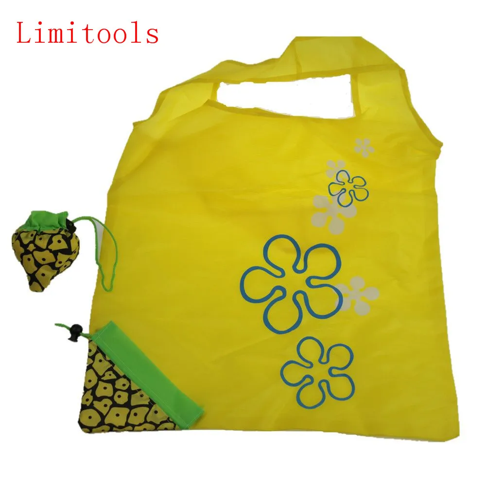 

LIMITOOLS 1PC Cute Grapes pineapple Shopping Bags Foldable Tote Eco Reusable Storage Handbag Nylon Home Storage Organization Bag