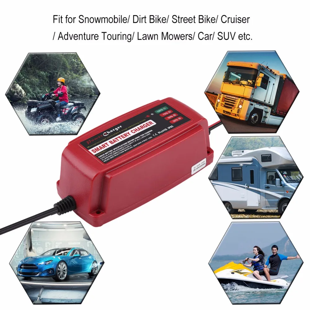 

Zerone 12V 5A Smart Automatic Battery Charger Maintainer for Car Motorcycle Truck RV AGM GEL WET US Plug