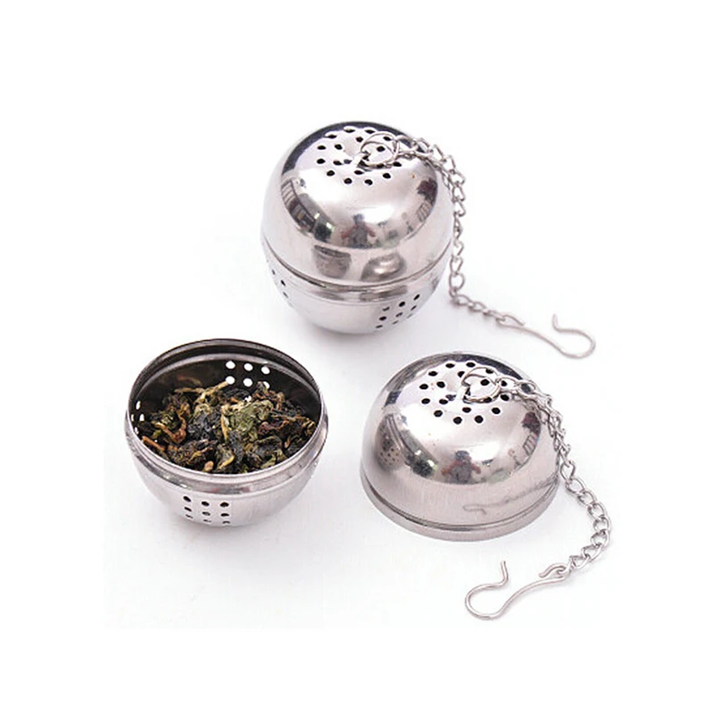 

Reusable Stainless Steel Ball Tea Infuser Mesh Filter Strainer Teaspoon Squeeze Strainer Metal Handle Spoon Kitchen Accessories