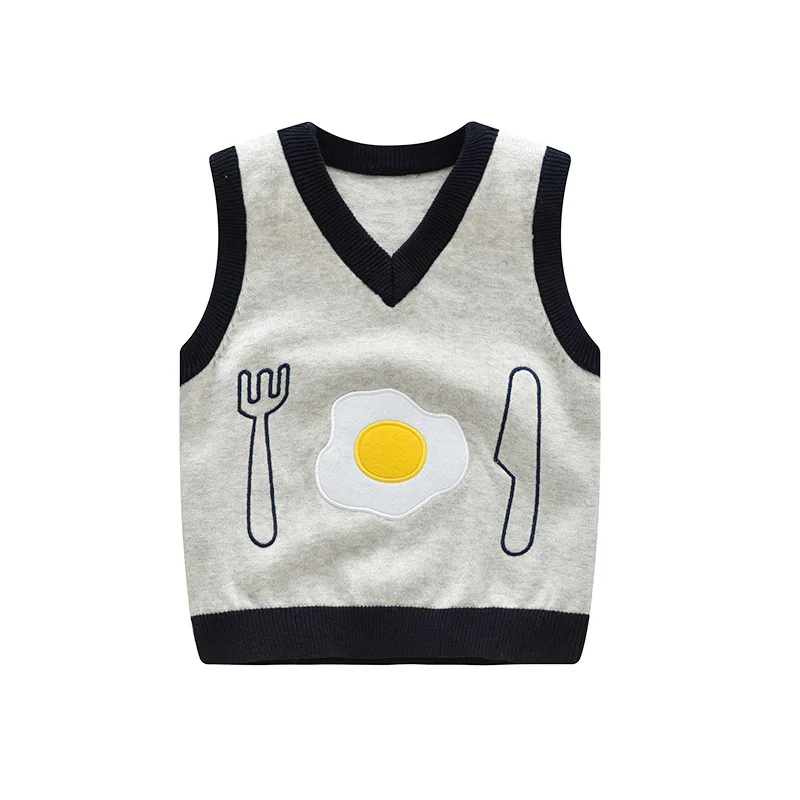 2017 Autumn Spring New Fake tie Kids Boy Sweater Vest Children Clothing Baby Cotton thick wool