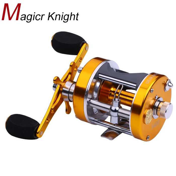 

MAGICR KNIGHT Golden Casting Reel 8+1 BB Right/Left Hand 5.5:1 Line Capacity 0.4MM-190M Saltwater Water Fishing Reel