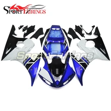 Azul branco preto carenagem integral para yamaha yzf-r6 yzf600 r6 ano 2005 05 motos carenagem kit abs carenagens carroçaria motorbike