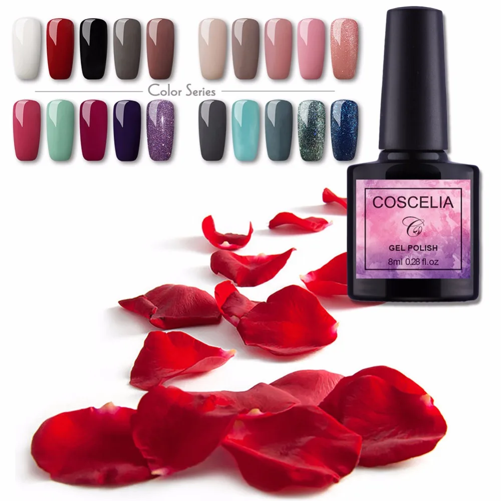 

COSCELIA 20pcs/Lot 8ml UV Gel Nail Polish Kit Long Lasting Soak Off Gel Nail Polish Lacquer Nail Art Tips Set Manicure Tool Kit