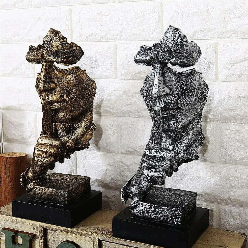 

hot!Resin Figure Face Statue Abstract Sculpture Table Ornament Office Home Art Decor