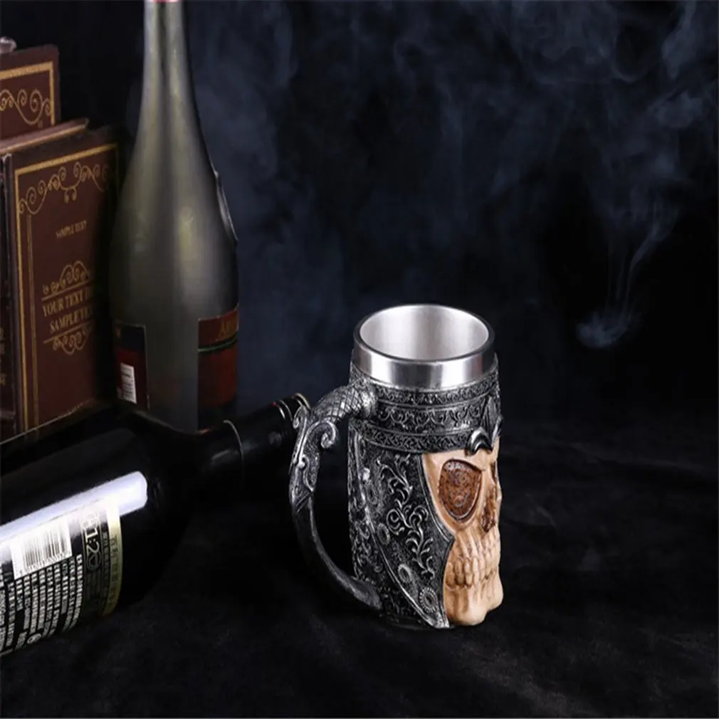 Персонализированные Череп кружка с двойными стенками из нержавеющей стали Рыцарь Дракон питьевой чай пиво кофе чашка подарок для мужчин