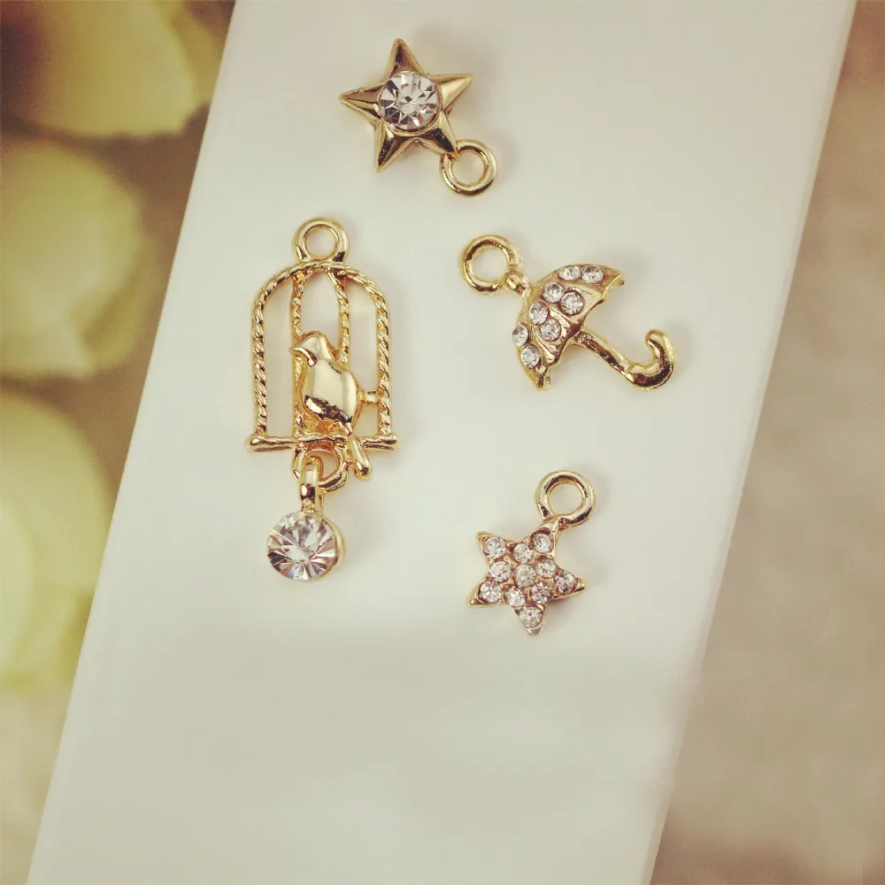

DIY Fashion charm bracelet bangle birdcage star metal charms for jewelry making Pendant floating charm Key Chains as Accessories