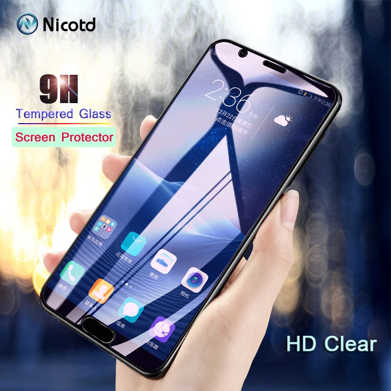 

Nicotd Tempered Glass Film For Huawei Honor V10 V9 V8 Screen Protector 9H Transparent Glass Protective Film For Honor 8 8X MAX