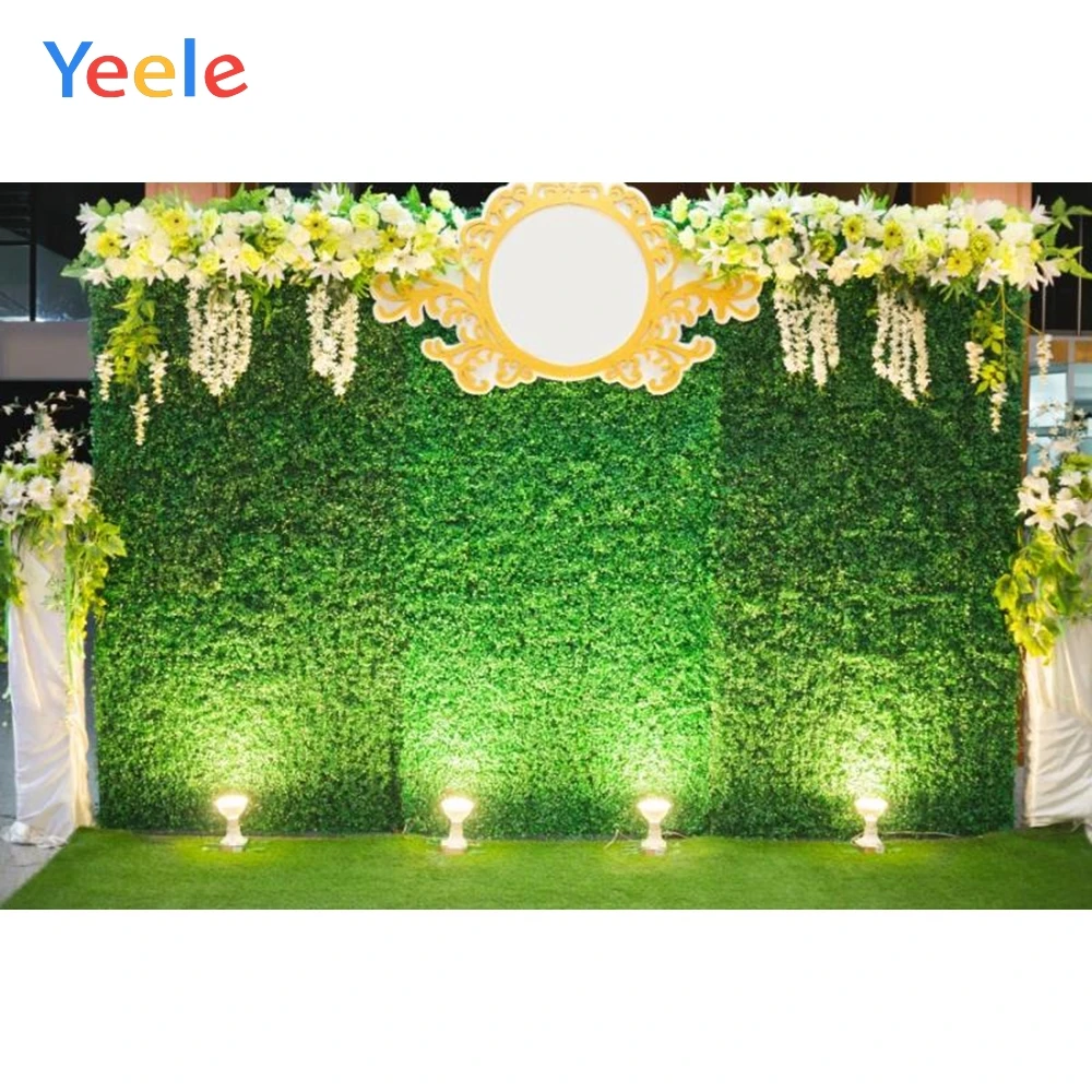 Yeele цветок зеленая стена свадьба свет церемония живописные фотографические фоны Индивидуальные фотографии фоны для фотостудии