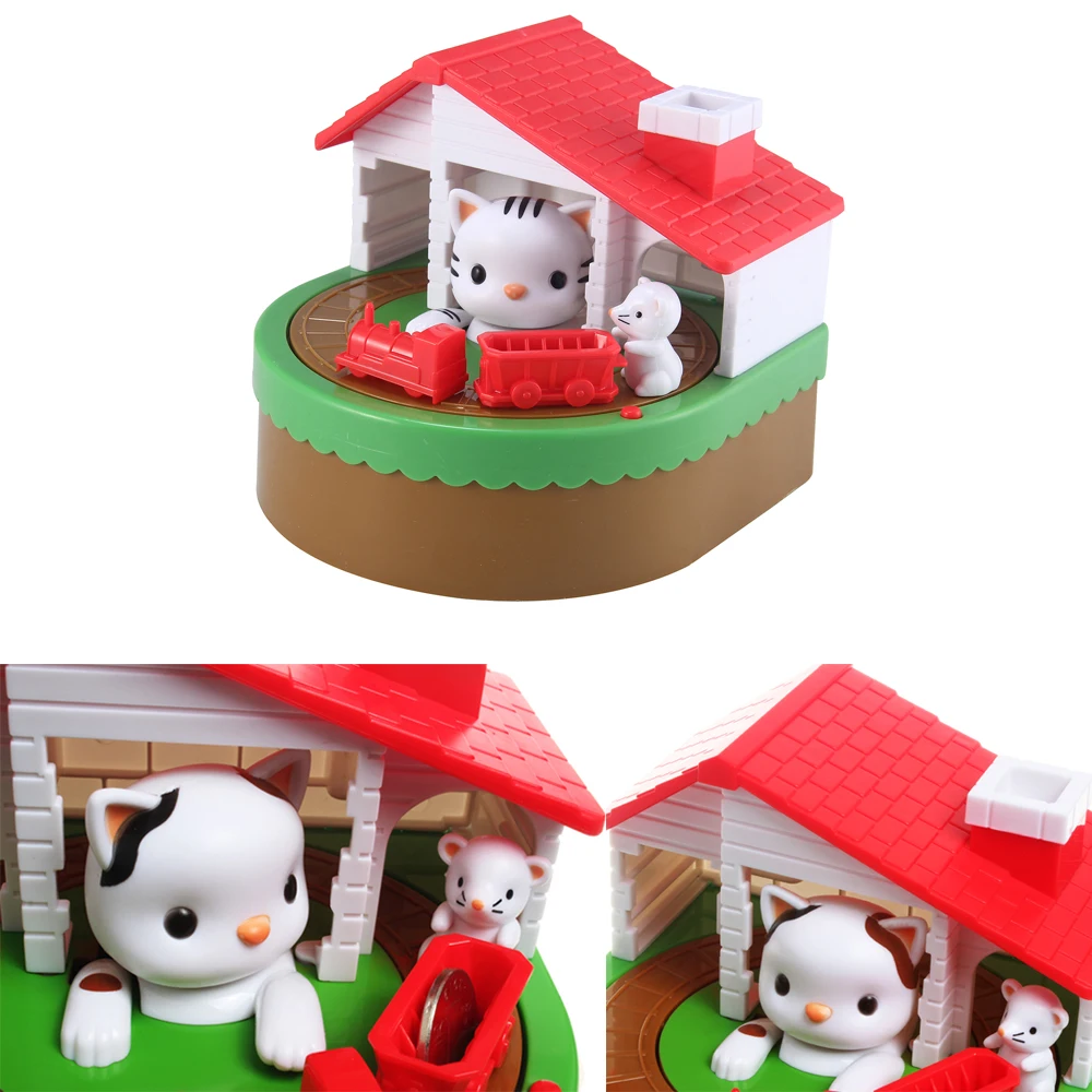 

Cute Cat & Mouse Bank Coin Save Money Box Novelty & Gag Toy Saving Money Bank Box Creative Birthday Gift For Kids Children Toy