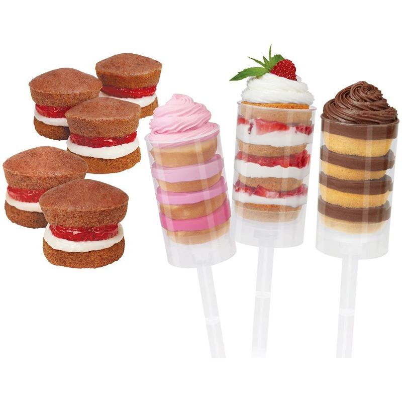 

EKIND 12/24/50 Pcs Plastic Clear Cakes Dessert Push Up Pop Cake Containers Shooter Pop for Party Use Cake Ice Cream Decorati