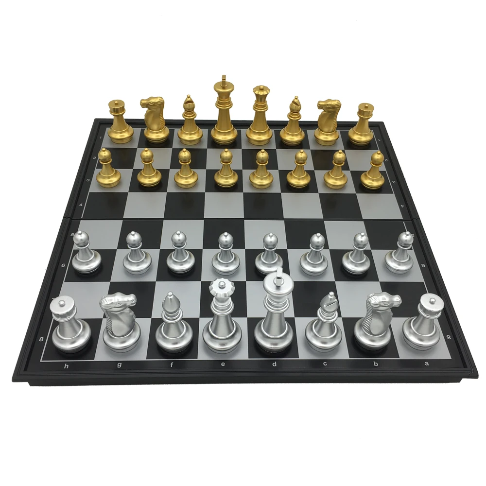 New UB magnetic gold and silver folding chess game hot sell