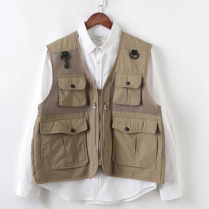 

Multi Pockets Vests For Men Women Summer Photographer Reporters Volunteer's Waistcoat Tools Pockets Working Uniforms VT-225