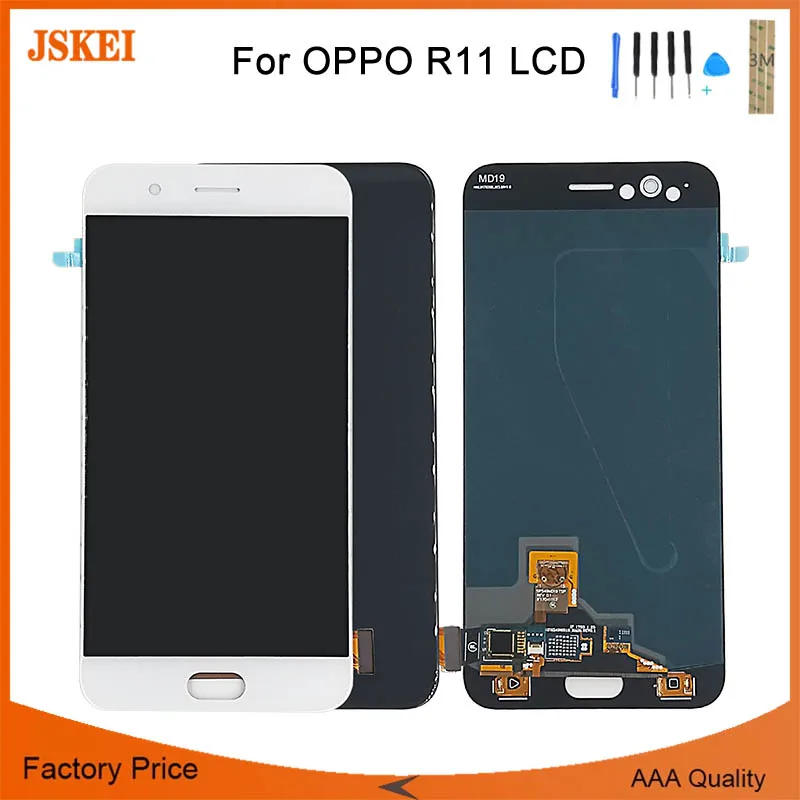 

For OPPO R11 5.5 inch No Dead Pixel LCD Display Scree with Touch Screen Digitizer Assembly Replacement Parts with 3M Sticker