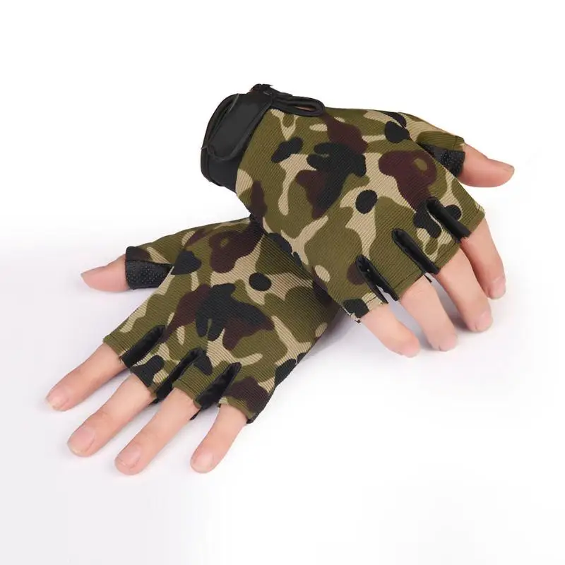 

Thin Tactical Gloves Men Outdoor Sports Half Finger Gloves Antiskid Bicycle Wearable Fingerless Gym Gloves