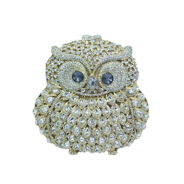 New Owl Clutches Small Animal Clutch Bags for Womens Wedding Prom Dinner Party Rhinestone Owls
