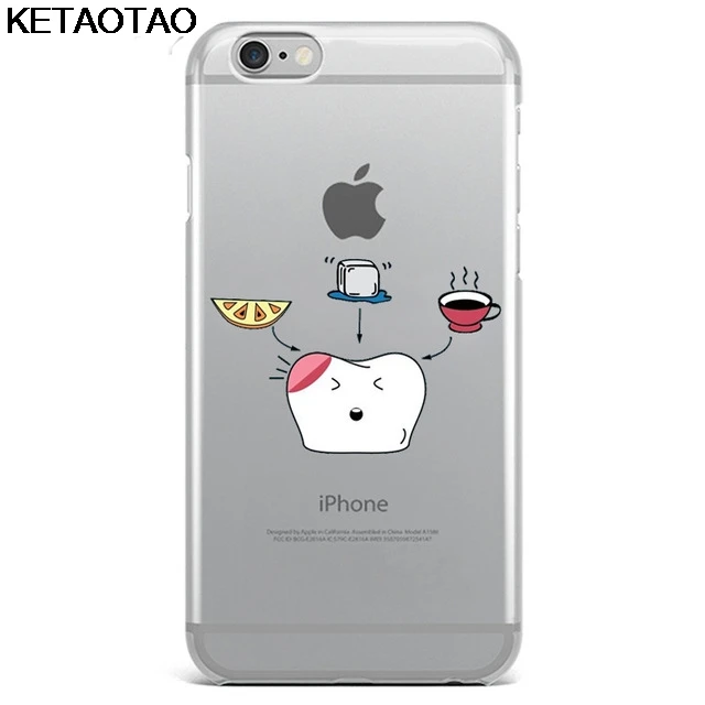 KETAOTAO стоматолога зубные коронованные зубы чехол для телефона s для iPhone 4S 5C 5S 6S 7 8 SE Plus XR XS Max чехол кристально чистый мягкий чехол из ТПУ - Цвет: Многоцветный