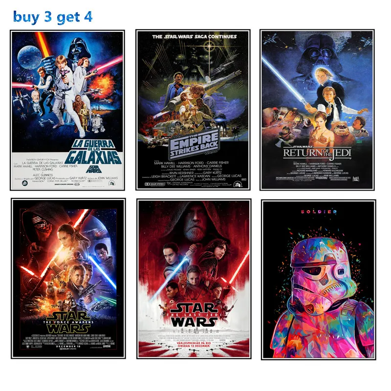 

Star War Posters High Definition Wall Stickers Home Decoration for Livingroom Bedroom Home Art Brand buy 3 get 4