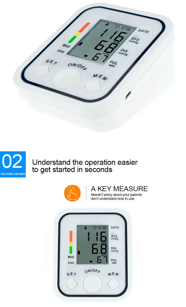 Здравоохранения 1 шт. цифровой ЖК предплечье крови Давление монитор Heart Beat Meter машина тонометр для измерения автоматический
