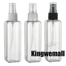 300 шт./лот, 100 мл, пластиковый квадратный распылитель, распылитель духов, ПЭТ бутылка, косметическая упаковка, прозрачный цвет
