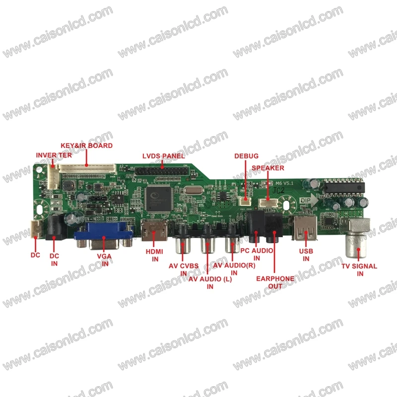 M6-V5.1 ЖК-дисплей ТВ поддержка плата контроллера HDMI, VGA, аудио AV USB ТВ для 19 дюймов 1440X900 ЖК-дисплей панели m190MWW4 R2 LM190WX2-TLK1 diy