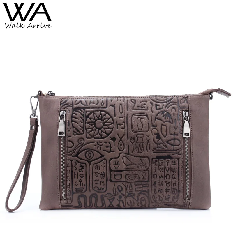 

Walk Arrive Genuine Leather Women Clutch Bag Handbag Oracle Embossed Leather Handbag Shoulder Bag