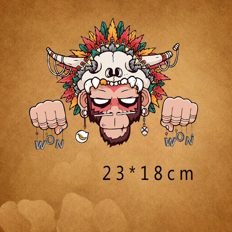 

New Fashion Vintage Monkey Patches Heat Transfer Clothes Iron On Patches Diy Clothes Patches For Women Men Clothing Jewelry
