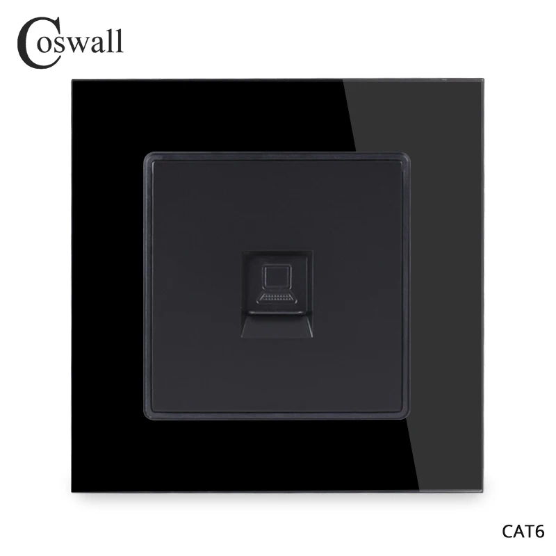 Розетка Coswall RJ45 со стеклянной панелью 1 комплект разъем для подключения к