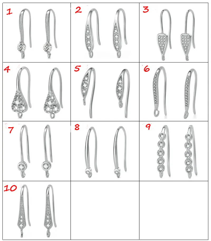 2 шт покрытые серебром 925 крючок для сережек, циркон, кристалл, застежка установка для DIY серьги изготовление, поиск ювелирных изделий серьги ювелирные изделия аксессуары