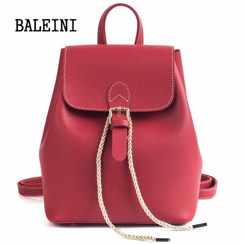 

BALEINI Fashion Women Backpack High Quality Youth Leather Backpacks for Teenage Girls Female School Shoulder Bag Bagpack mochila