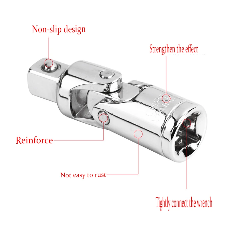 

Chrome Vanadium Steel Universal Joint Steering Socket Wrench Joint Auto Repair Auto Maintenance Tools Large Medium and Small Fly